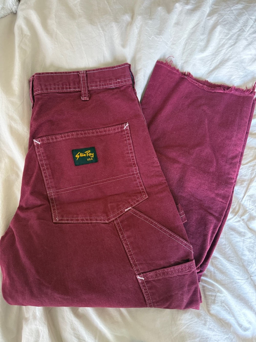 Stan Ray Burgundy Cropped Work Pants